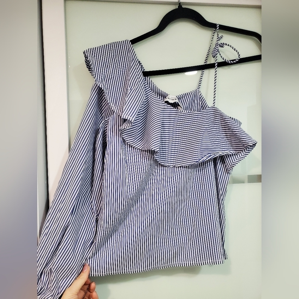 Highline Collective One Sleeve Ruffle Top - Picture 10 of 13